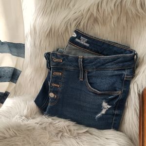 Rockstar Super Skinny Highrise Button front Jeans